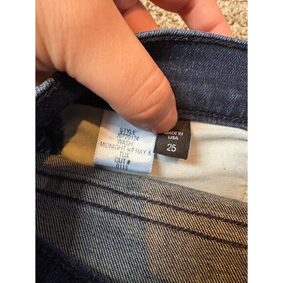 Veronica Beard Debbie 10” Skinny Midnight Fray & Tux Striped Stretch Denim Jeans - Picture 10 of 12